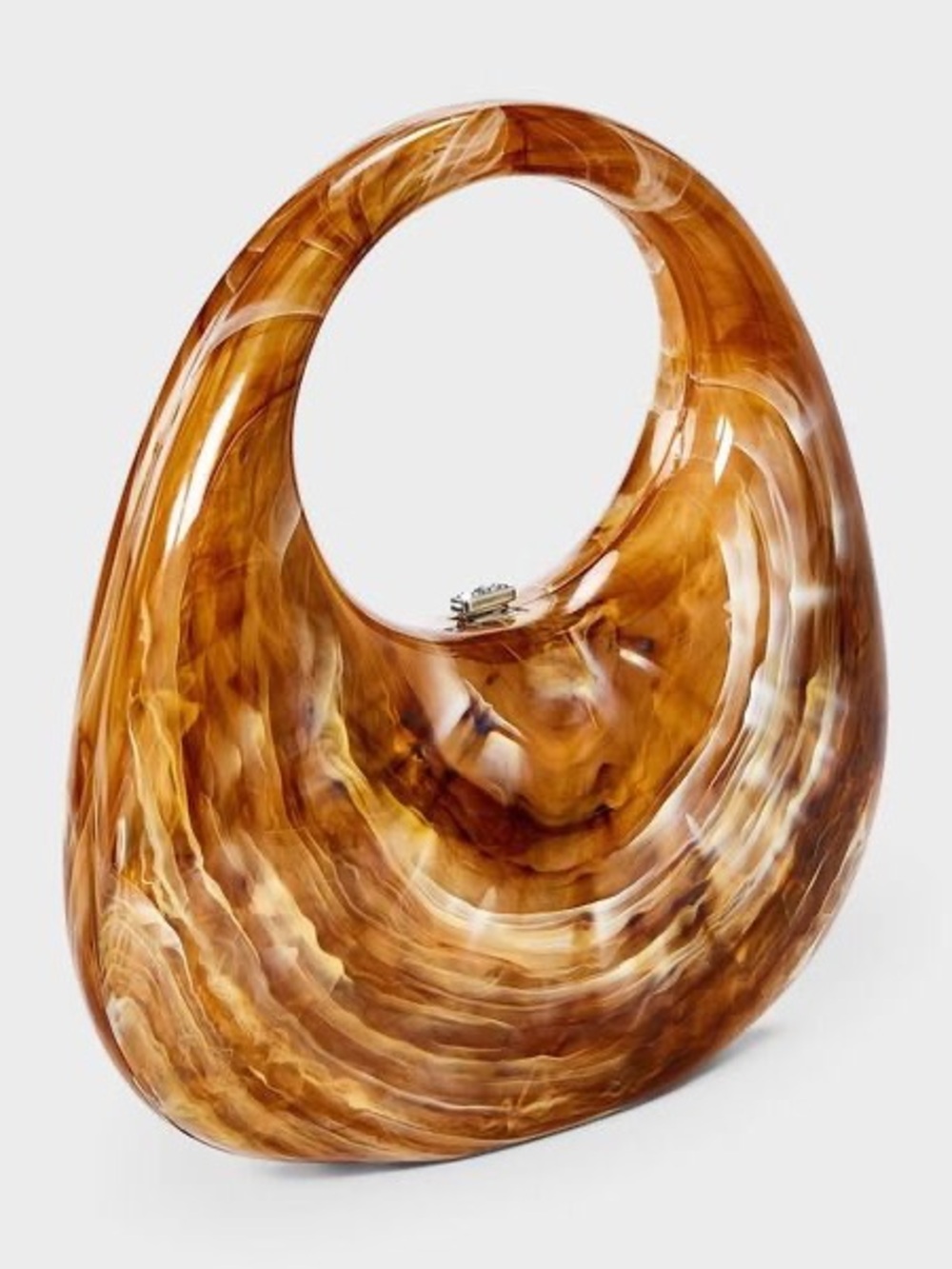 Target A New Day Acrylic Crescent Marble Minaudiere Clutch - Brown - Picture 4 of 13